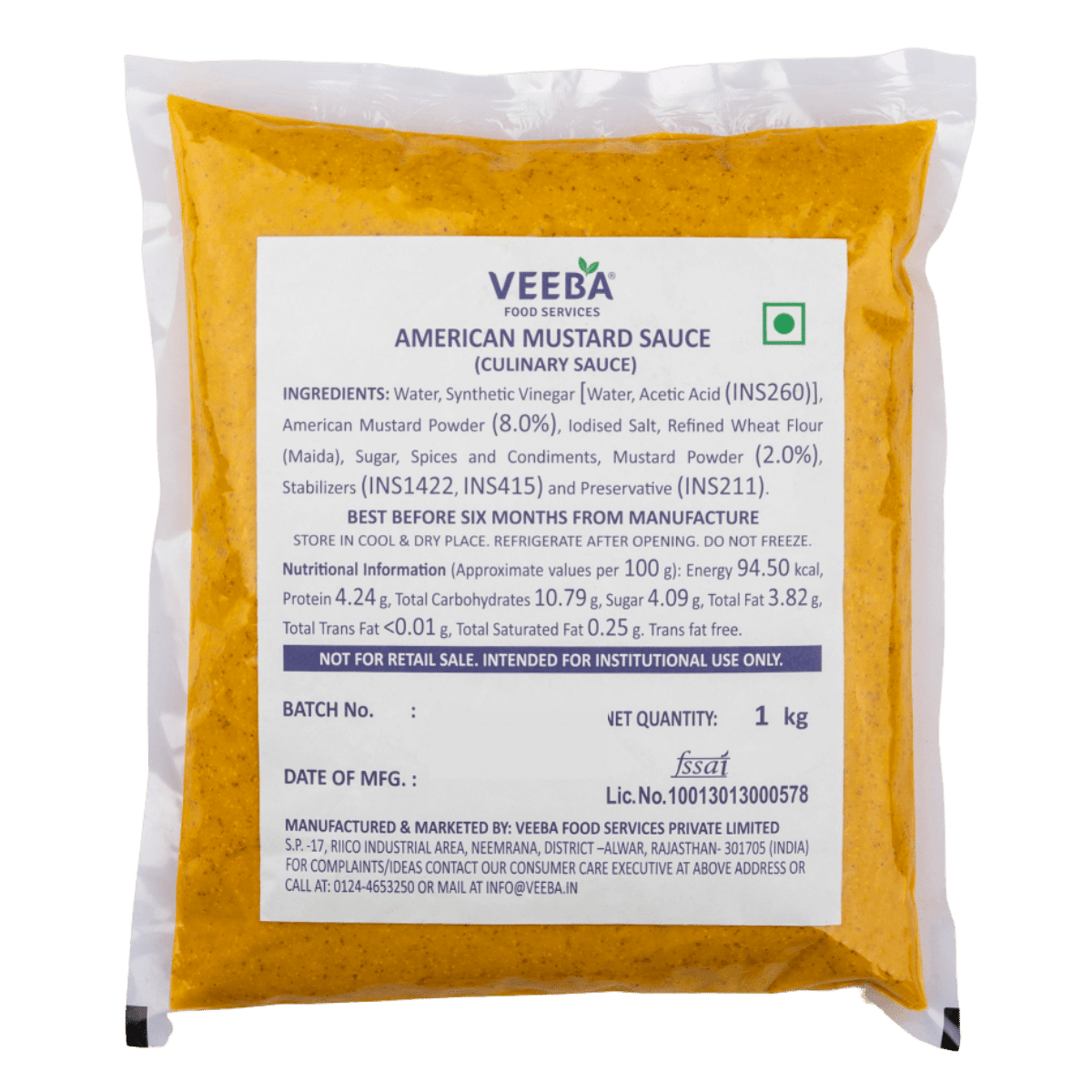 Veeba Tangy Mustard Sauce 1 kg