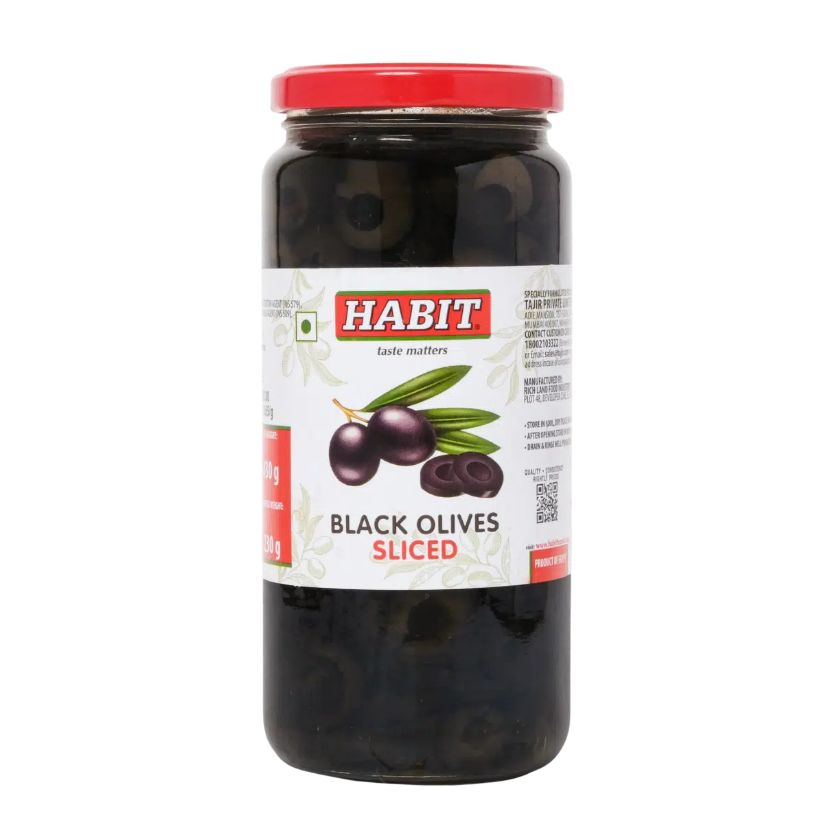 Habit Black Sliced Olives  430gm - 3Kg