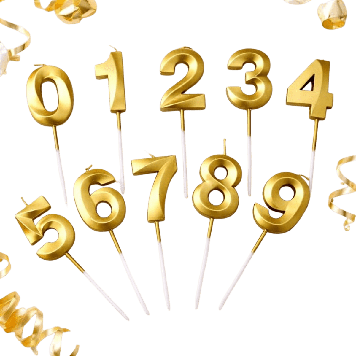 Number Candle Gold